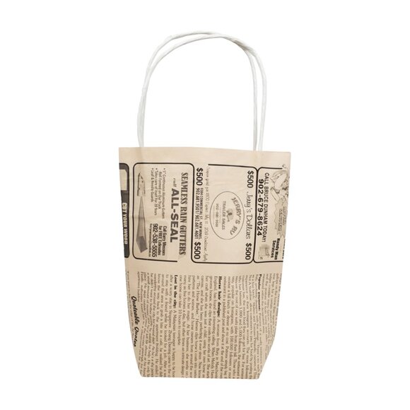 Greenii Extra Small Handmade Newsprint Paper Bags Recyclable Paper Grocery Bags - Picture 1 of 4
